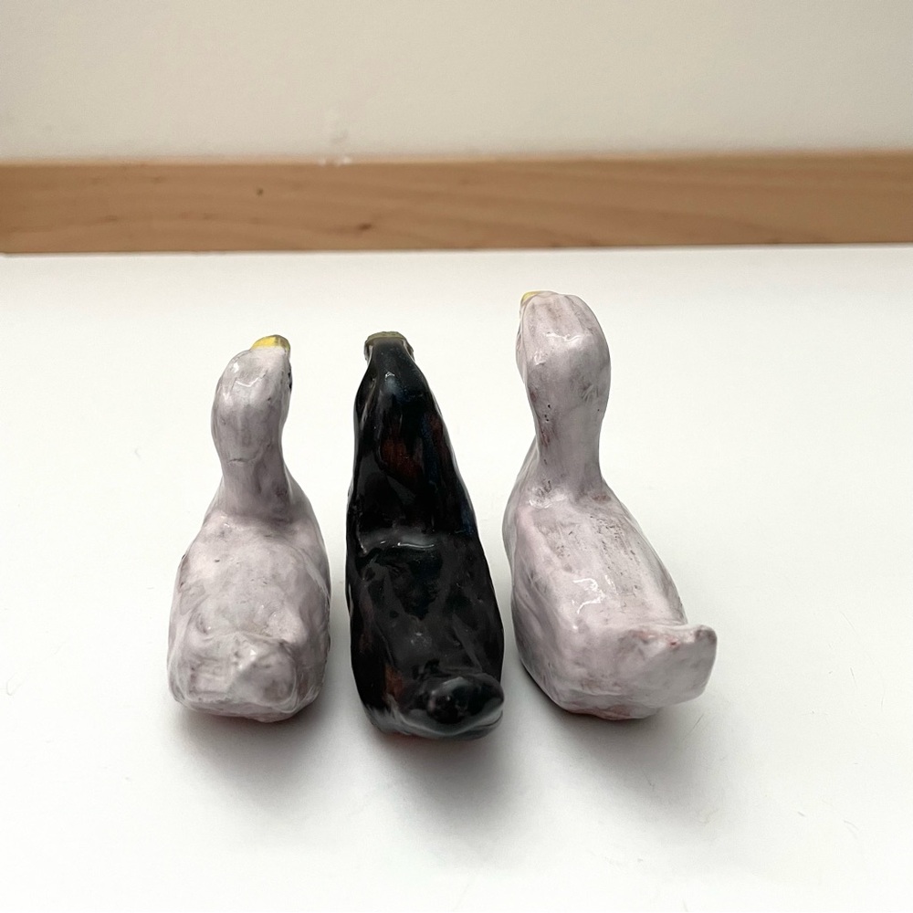 3 vintage primitive redware pottery birds ducks geese - Picture 6 of 14